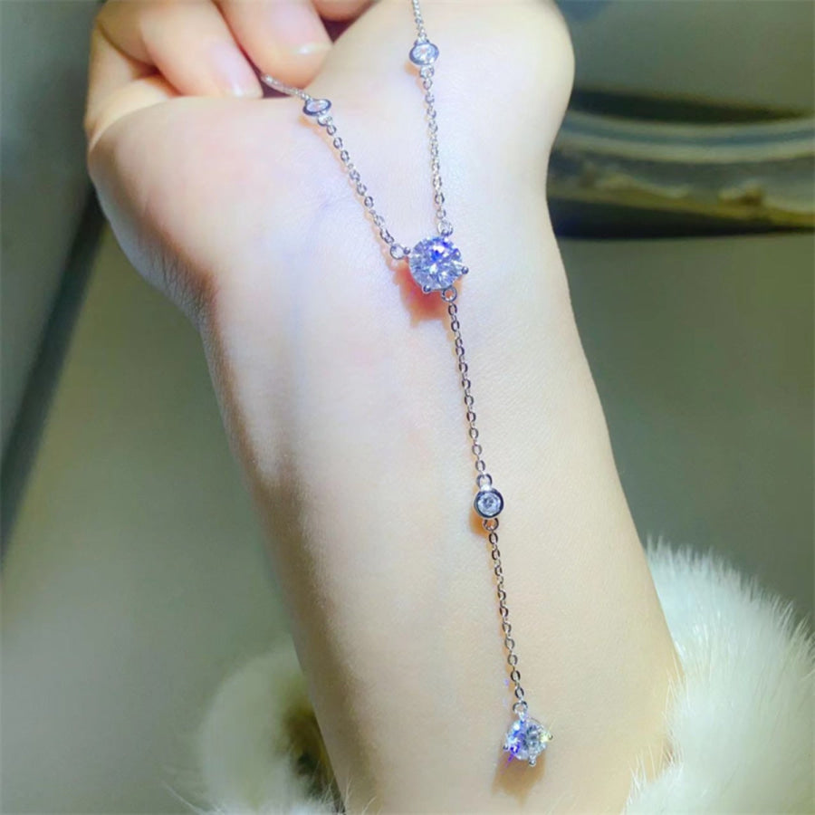 1.5 Carat Moissanite 925 Sterling Silver Necklace / One Size Apparel and Accessories
