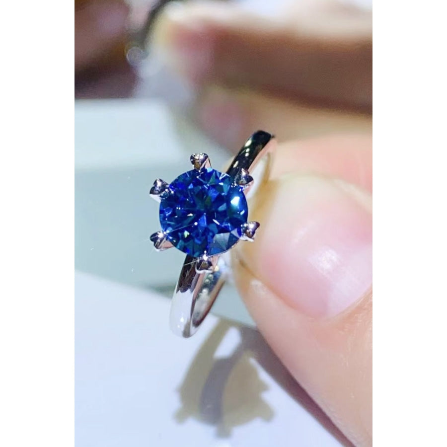 1 Carat Moissanite 6-Prong Solitaire Ring Blue / 5