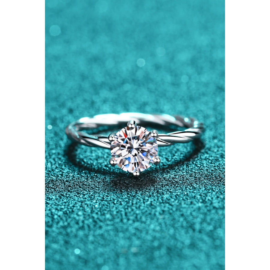 1 Carat Moissanite 6-Prong Twisted Ring