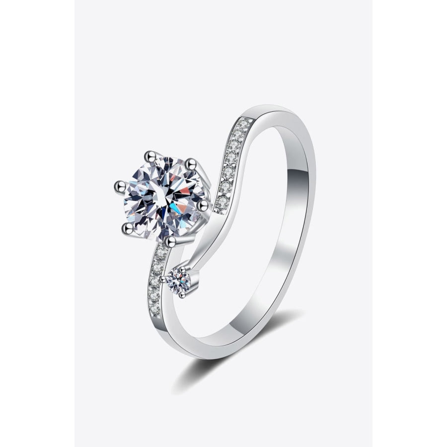 1 Carat Moissanite 925 Sterling Silver Bypass Ring