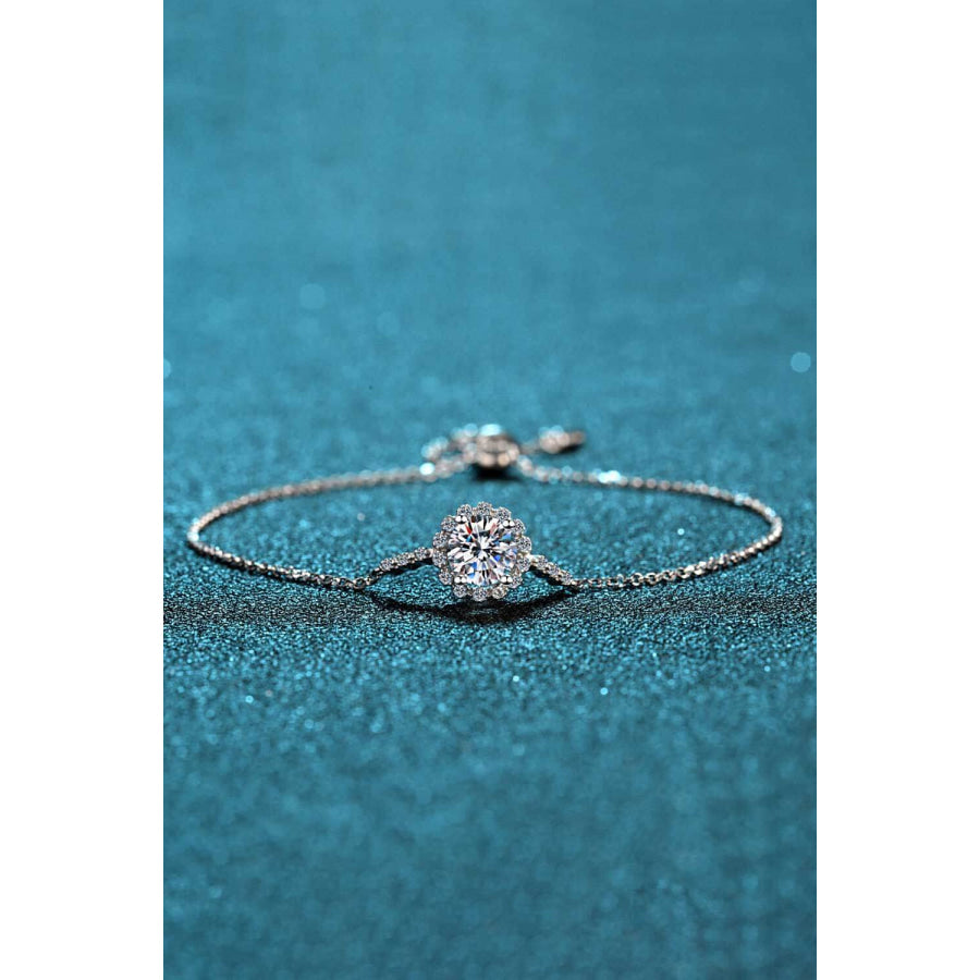 1 Carat Moissanite Chain Bracelet Silver / One Size