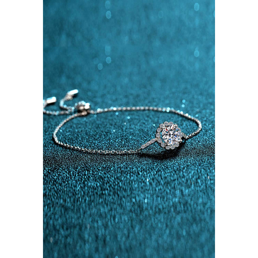 1 Carat Moissanite Chain Bracelet Silver / One Size