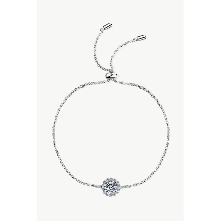 1 Carat Moissanite Chain Bracelet Silver / One Size