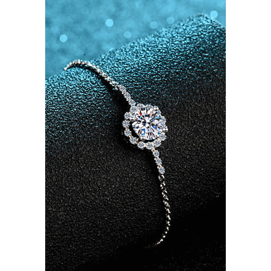 1 Carat Moissanite Chain Bracelet Silver / One Size