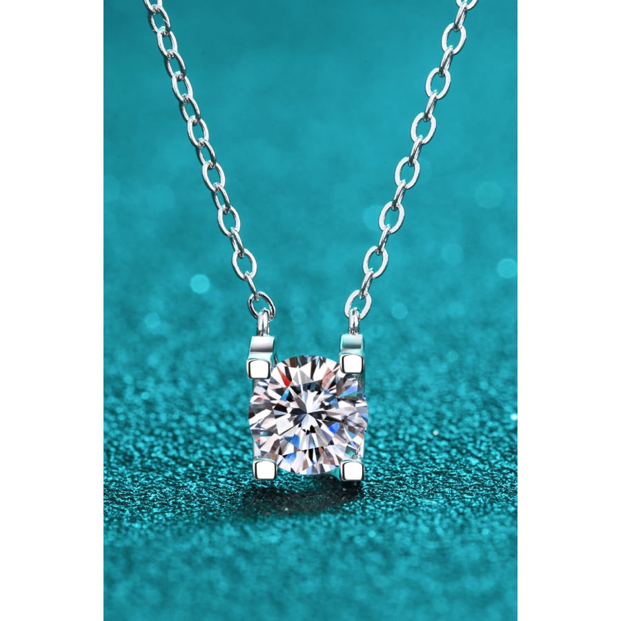 1 Carat Moissanite Chain Necklace Silver / One Size