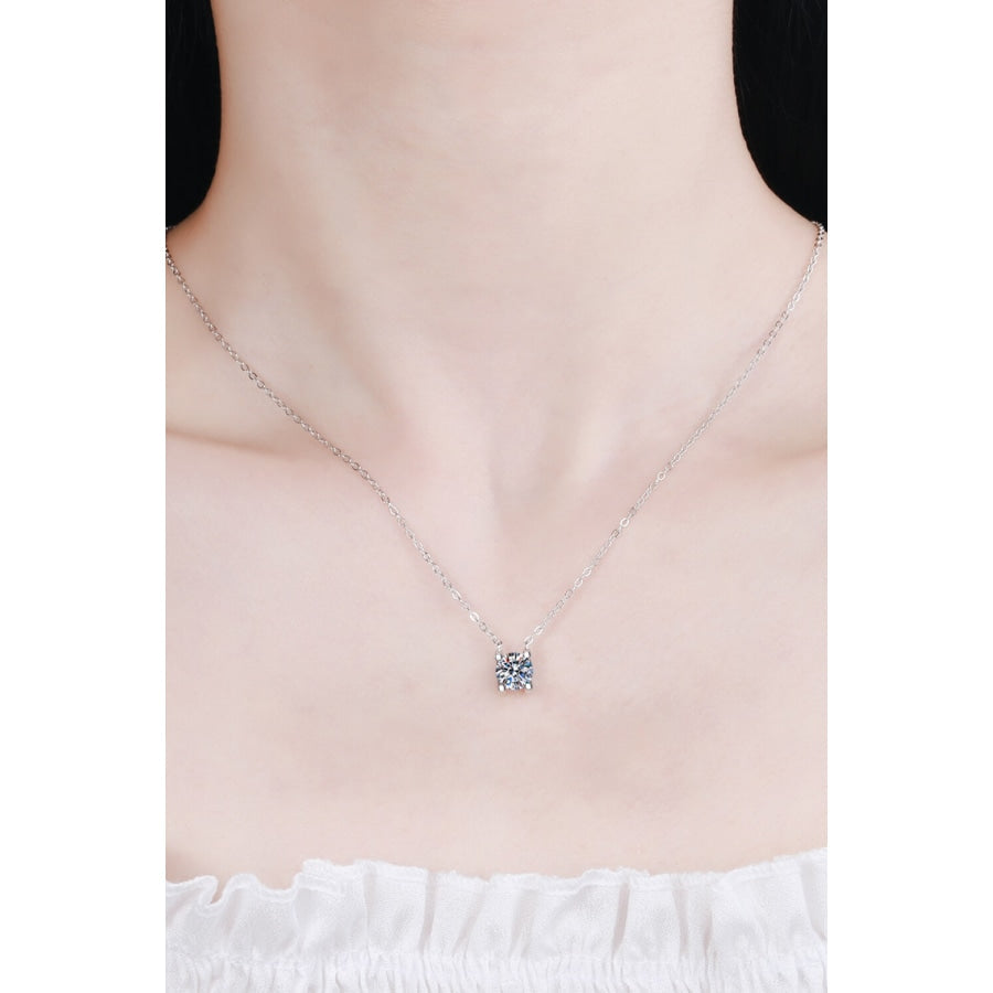 1 Carat Moissanite Chain Necklace Silver / One Size