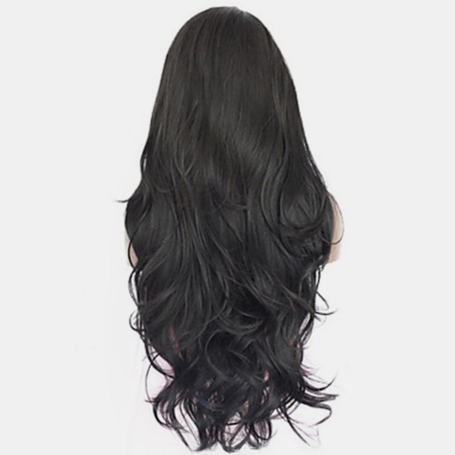 13*3’ Lace Front Wigs Synthetic Long Wavy 24’ 130% Density black / One Size Apparel and Accessories