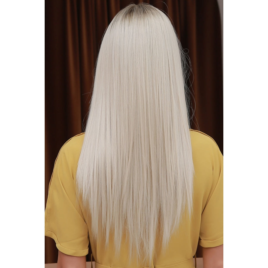 13*2 Lace Front Wigs Synthetic Long Straight 26 Heat Safe 150% Density Blonde/Ash Brown Root / One Size