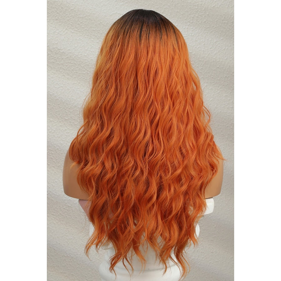 13*2 Lace Front Wigs Synthetic Long Wave 24 150% Density Ginger/Brunette Root / One Size