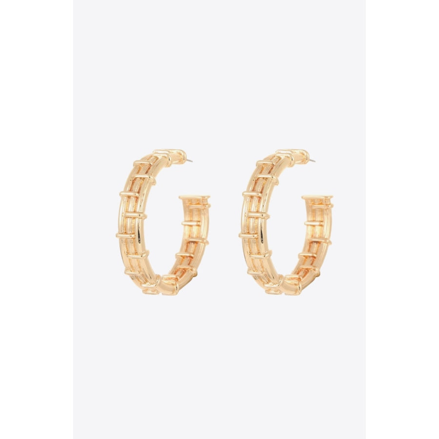 18K Gold-Plated Alloy C-Hoop Earrings Gold / One Size