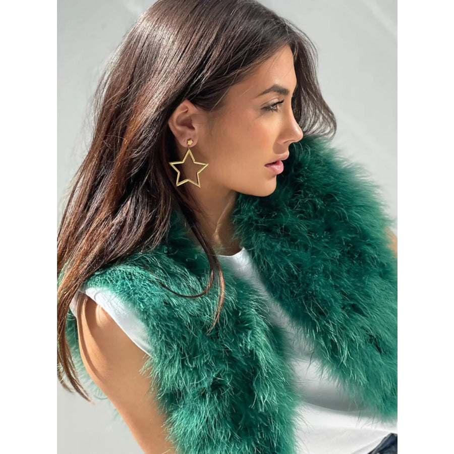 18K Gold-Plated Moon & Star Dangle Earrings Gold / One Size Apparel and Accessories