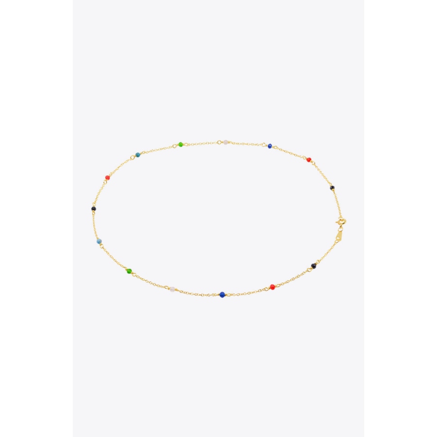 18K Gold-Plated Multicolored Bead Necklace Multicolor / One Size