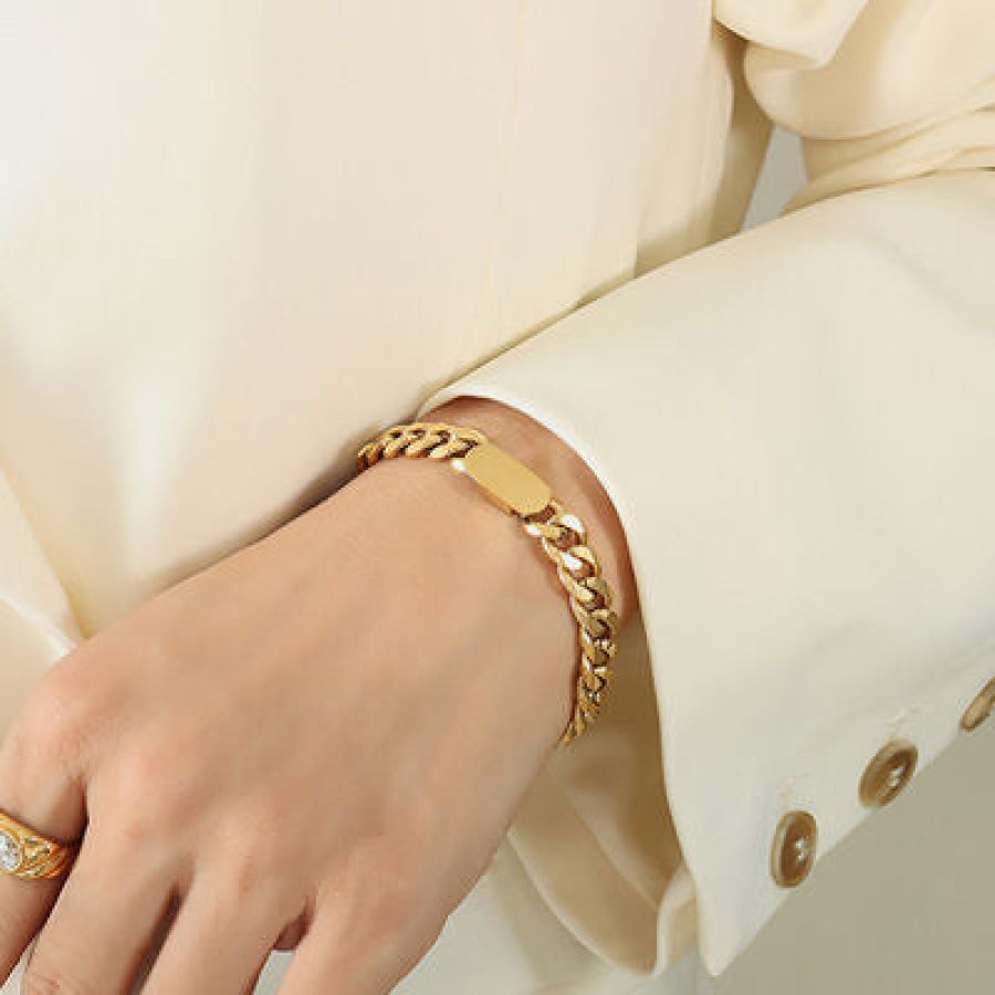 18K Gold - Plated Titanium Steel Bracelet Apparel and Accessories