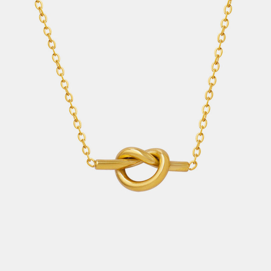18K Gold-Plated Titanium Steel Knot Necklace Gold / One Size Apparel and Accessories