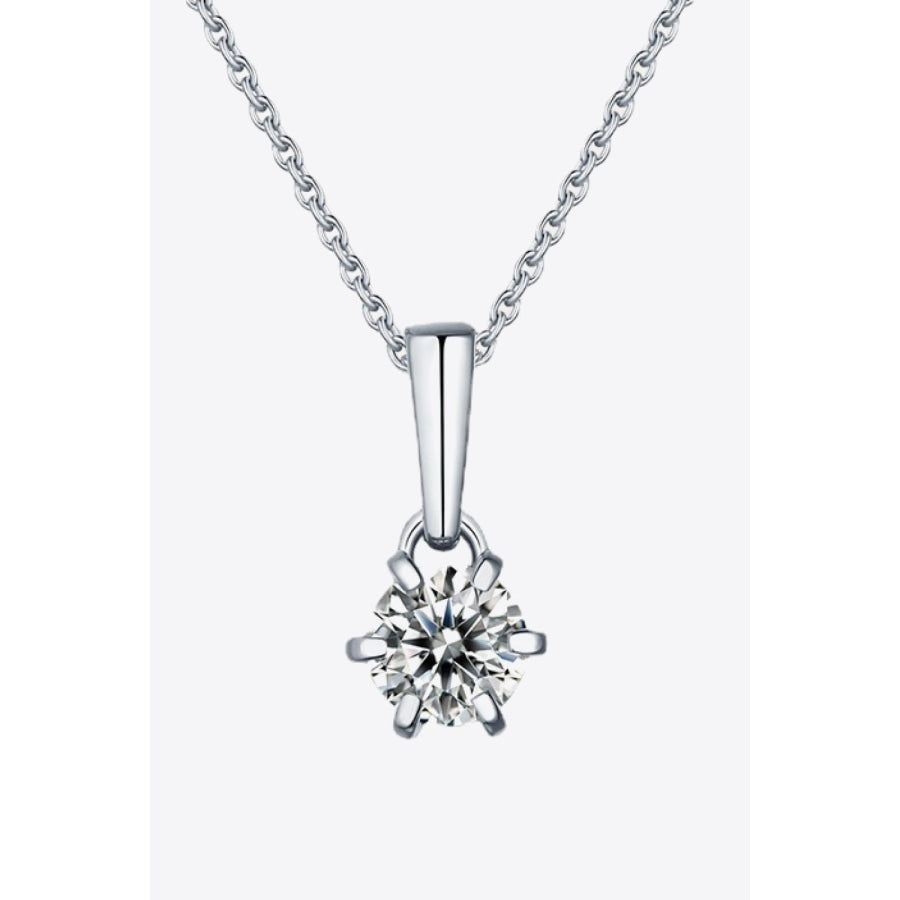 2 Carat 6-Prong Moissanite Pendant Necklace Silver / One Size