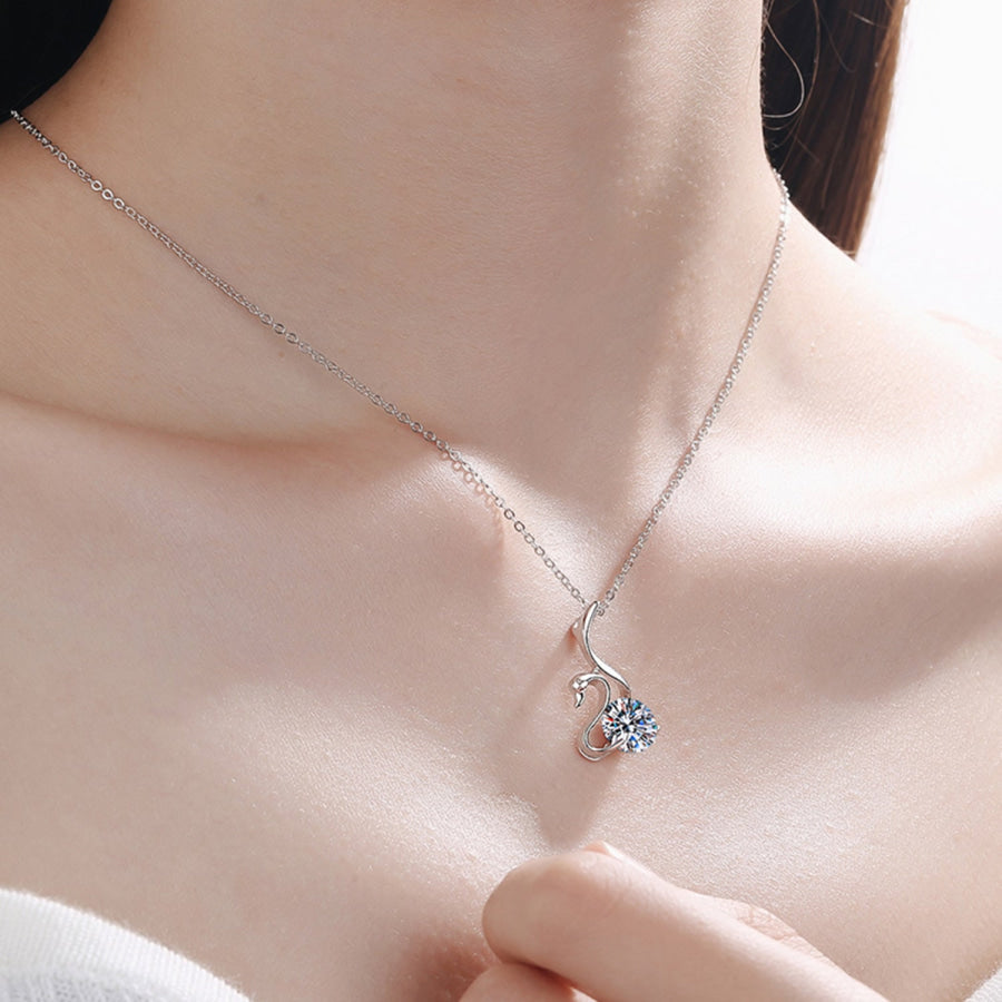 2 Carat Moissanite 925 Sterling Silver Necklace Silver / One Size Apparel and Accessories