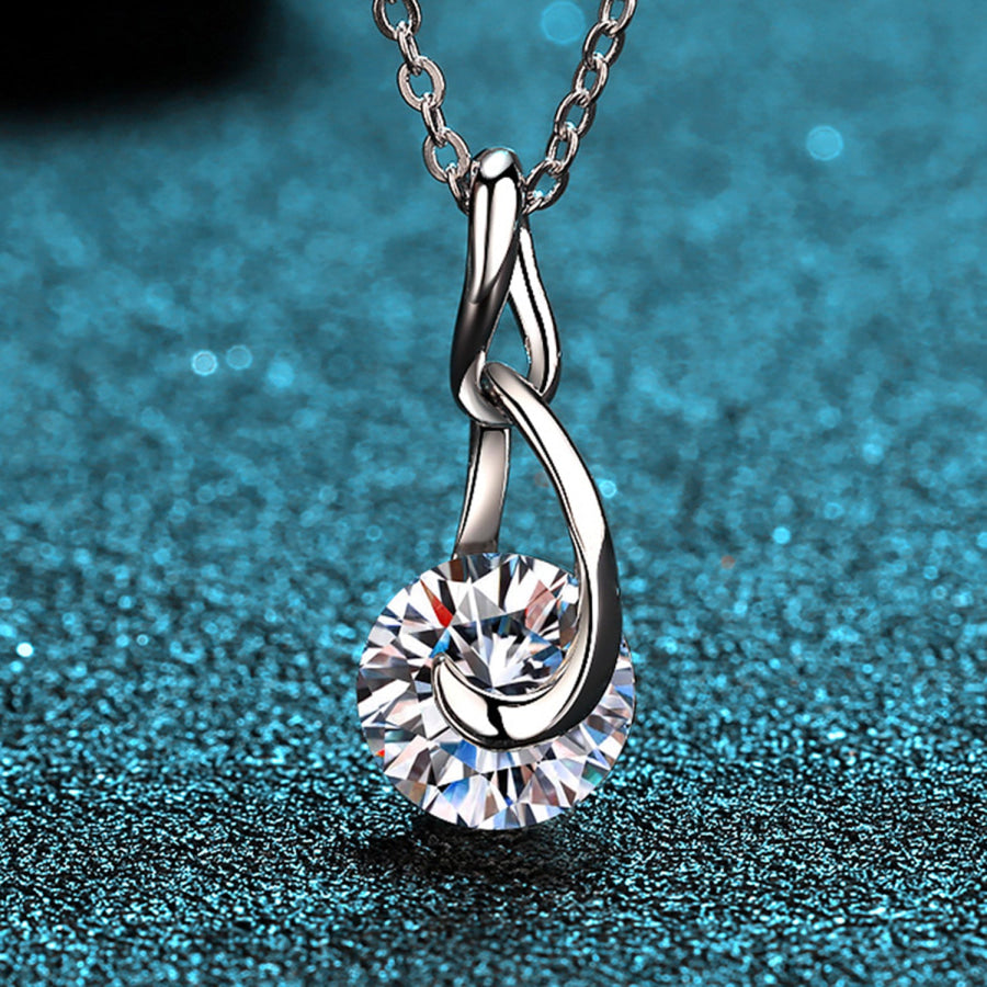 2 Carat Moissanite 925 Sterling Silver Necklace Silver / One Size Apparel and Accessories