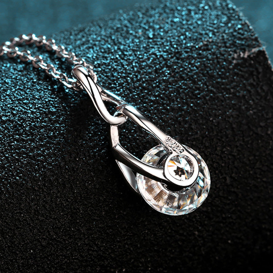2 Carat Moissanite 925 Sterling Silver Necklace Silver / One Size Apparel and Accessories