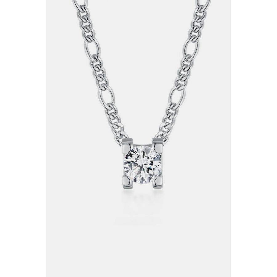 2 Carat Moissanite 925 Sterling Silver Pendant Necklace Silver / One Size Apparel and Accessories