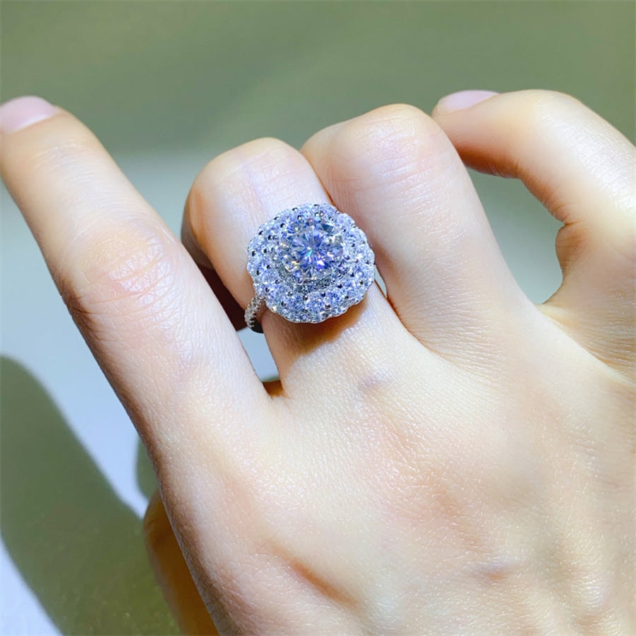 2 Carat Moissanite 925 Sterling Silver Ring / 5 Apparel and Accessories