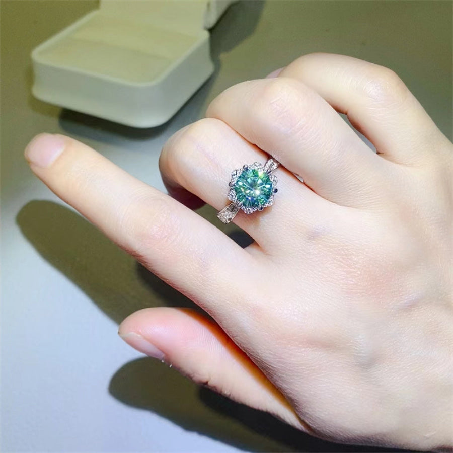 2 Carat Moissanite 925 Sterling Silver Ring Silver / 5 Apparel and Accessories