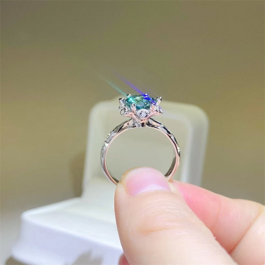 2 Carat Moissanite 925 Sterling Silver Ring Silver / 5 Apparel and Accessories