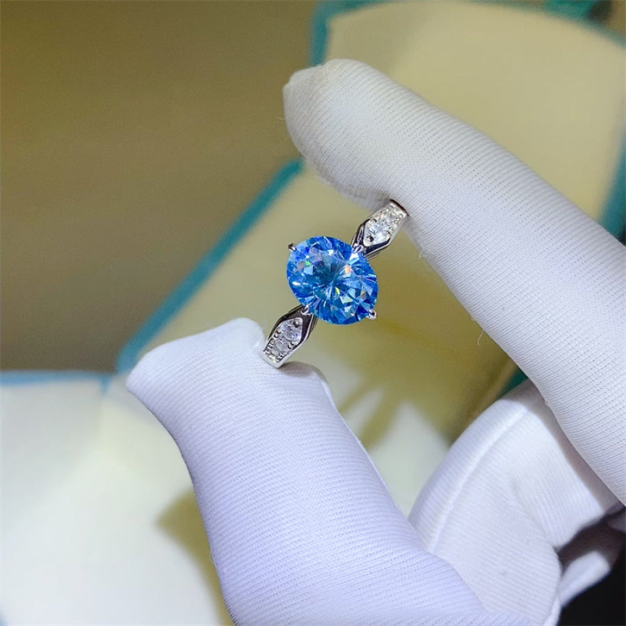 2 Carat Moissanite 925 Sterling Silver Ring Silver / 5 Apparel and Accessories