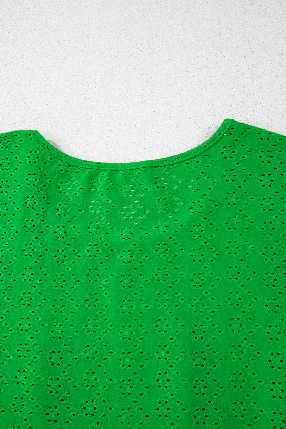 Green Textured Frilled Short Sleeve Plus Size Babydoll Blouse Plus Size/Plus Size Tops/Plus Size Blouses & Shirts