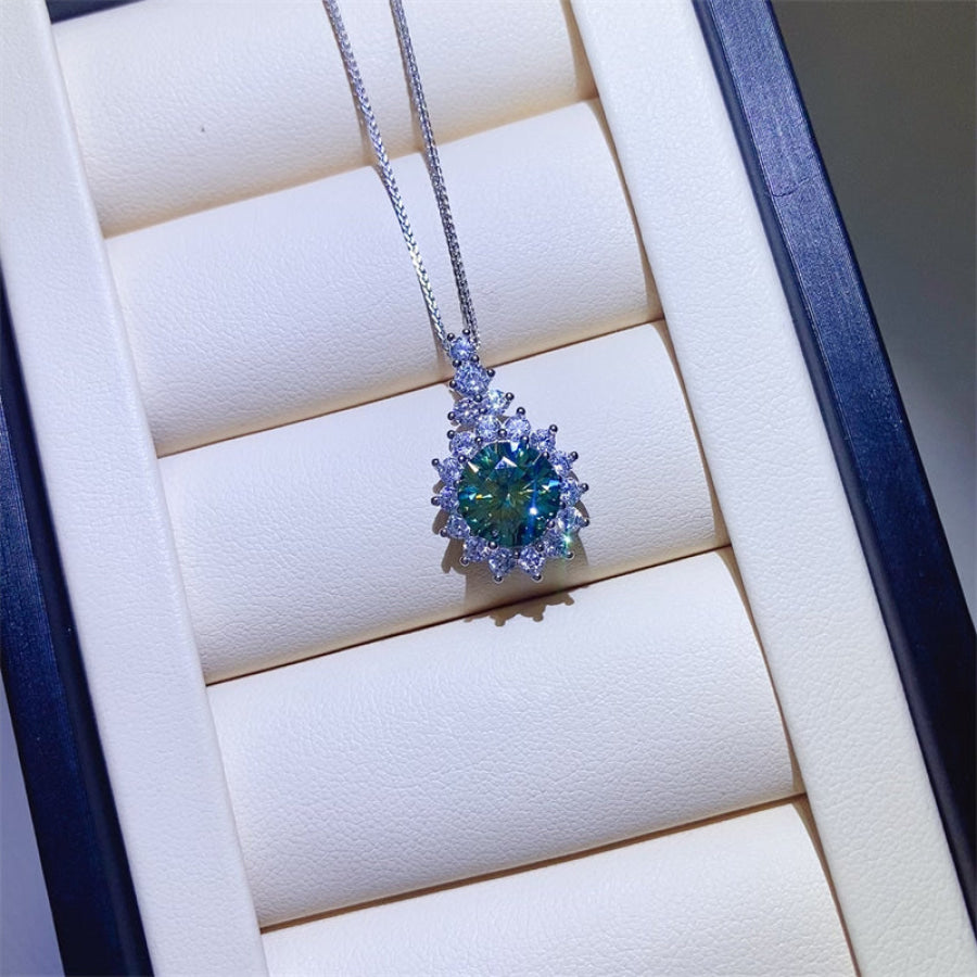 3 Carat Moissanite 925 Sterling Silver Pendant Necklace / One Size Apparel and Accessories