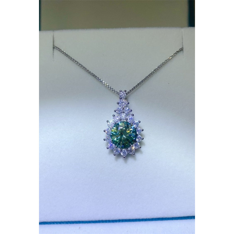 3 Carat Moissanite 925 Sterling Silver Pendant Necklace / One Size Apparel and Accessories
