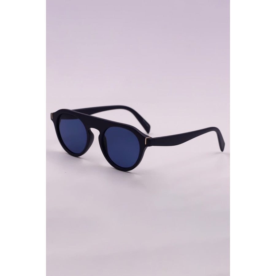 3-Piece Round Polycarbonate Full Rim Sunglasses Royal Blue/Camel/Dusty Blue / One Size