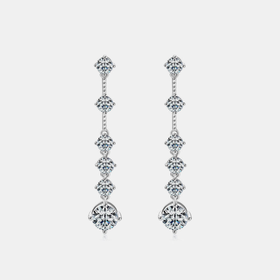 4 Carat Moissanite 925 Sterling Silver Earrings Silver / One Size Apparel and Accessories