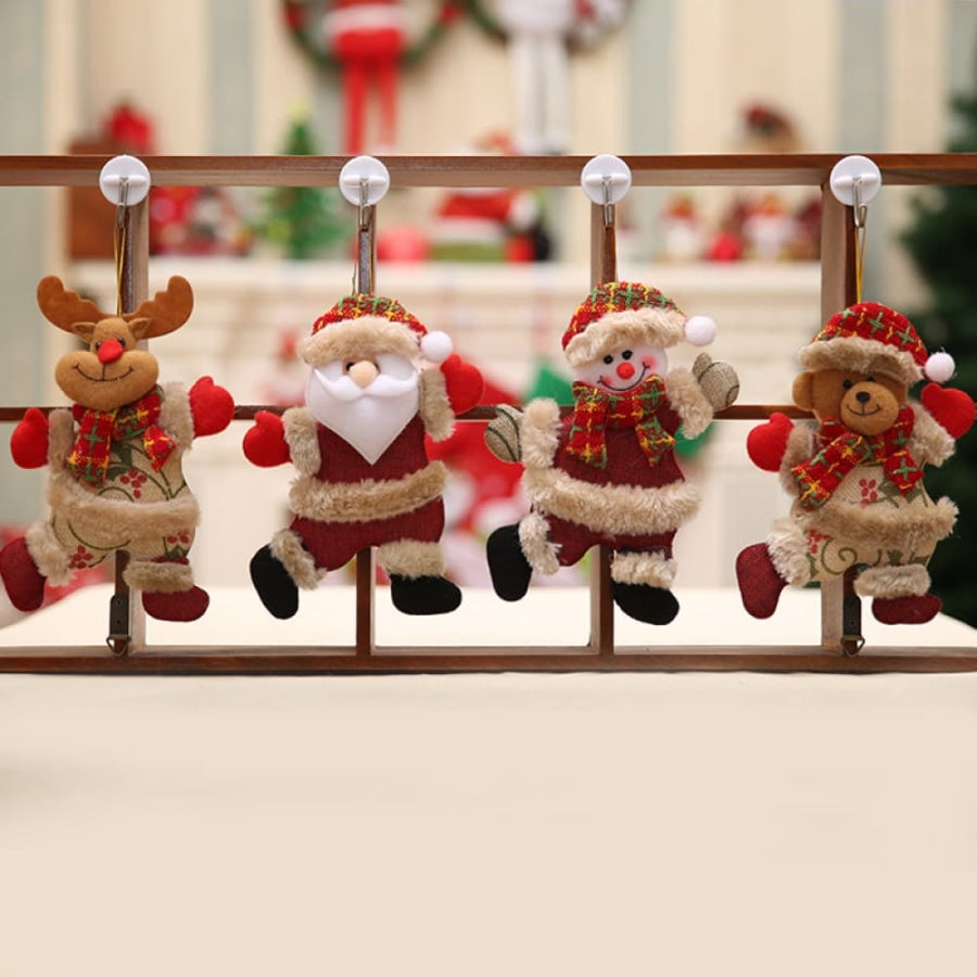 4-Piece Christmas Hanging Widgets Red / One Size
