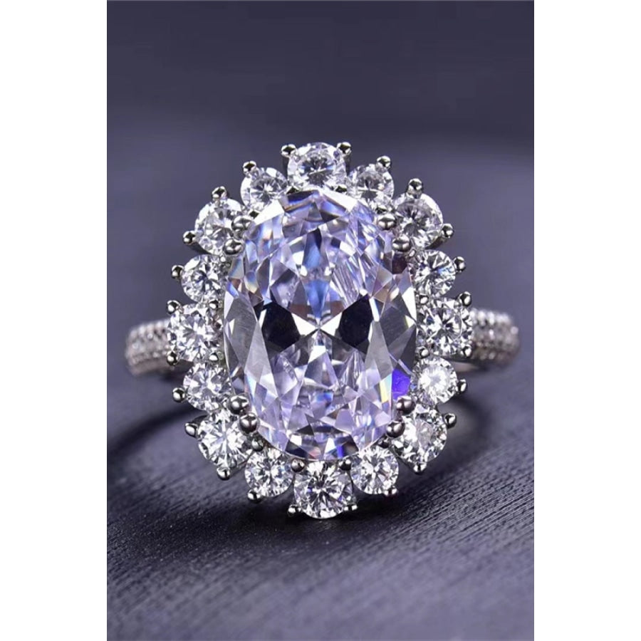 8 Carat Oval Moissanite Ring Silver / 5