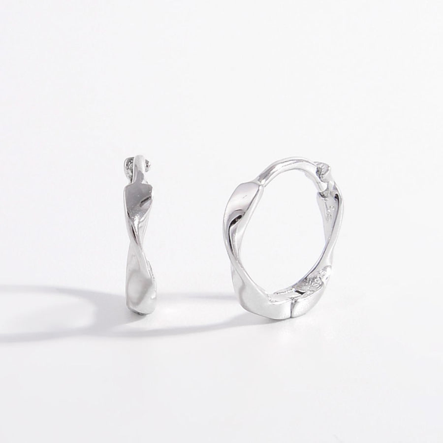 925 Sterling Silver Hoop Earrings Silver / One Size Apparel and Accessories
