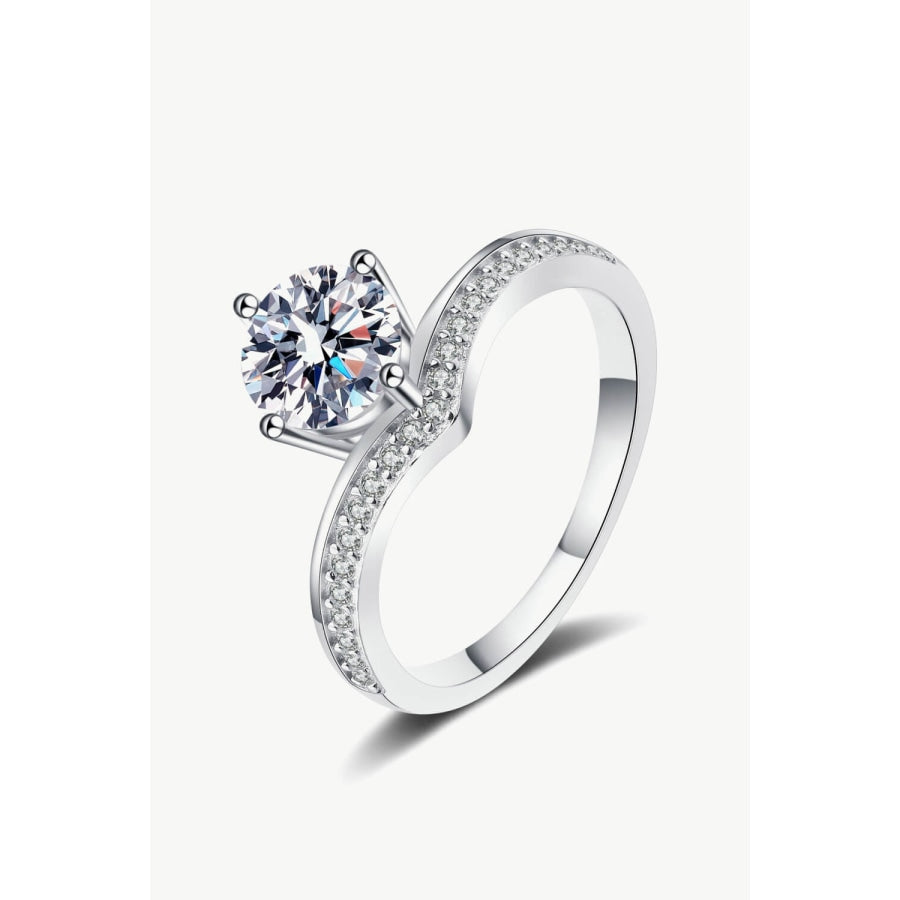 925 Sterling Silver Ring with 1 Carat Moissanite