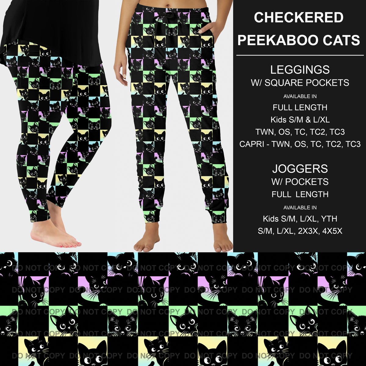 PREORDER Custom Styles - Checkered Peek A Boo Cats - Closes 28 Oct - ETA late Jan 2026