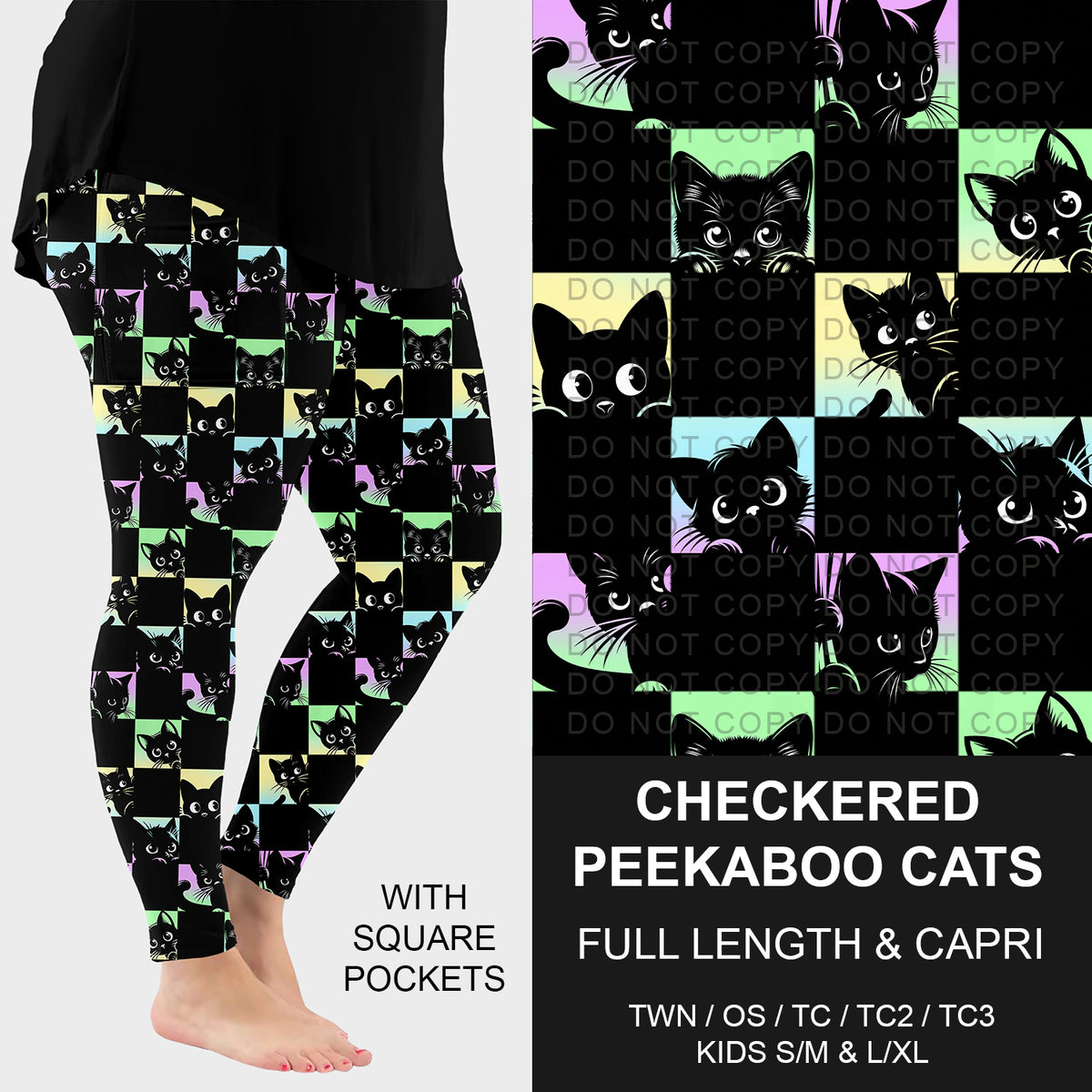 PREORDER Custom Styles - Checkered Peek A Boo Cats - Closes 28 Oct - ETA late Jan 2026