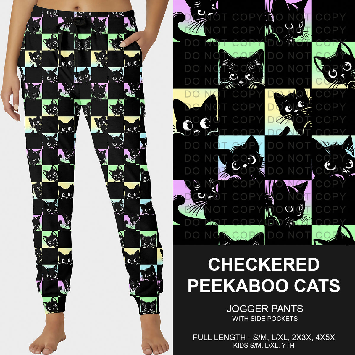 PREORDER Custom Styles - Checkered Peek A Boo Cats - Closes 28 Oct - ETA late Jan 2026