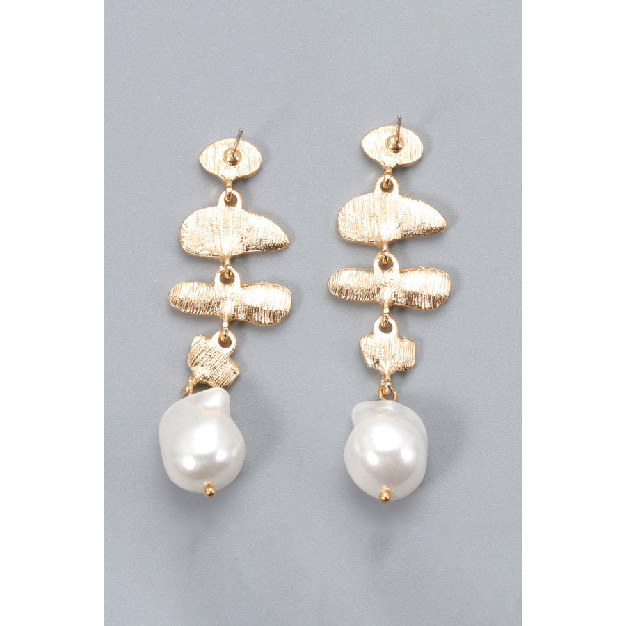 Abnormal Shpae Zinc Alloy Synthetic Pearl Dangle Earrings Multicolor / One Size