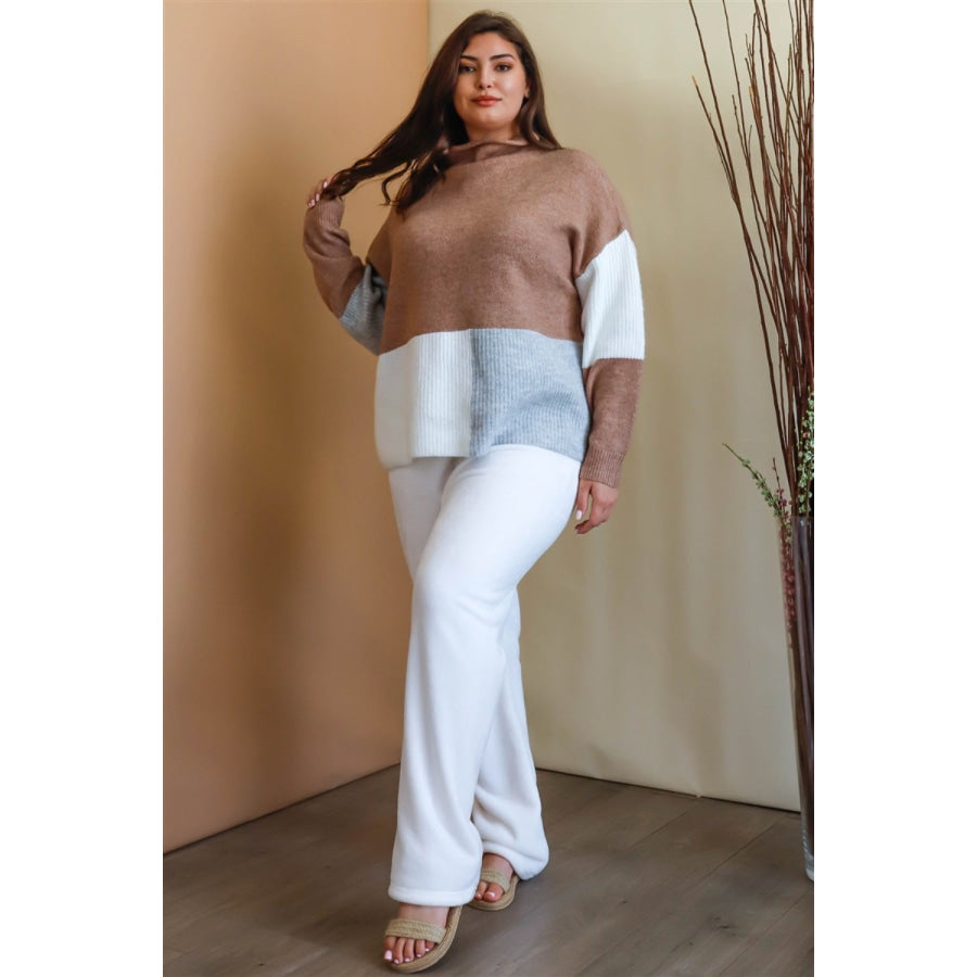Active Usa Plus Size Elastic Waist Wide Leg Pants Ivory / XL Apparel and Accessories