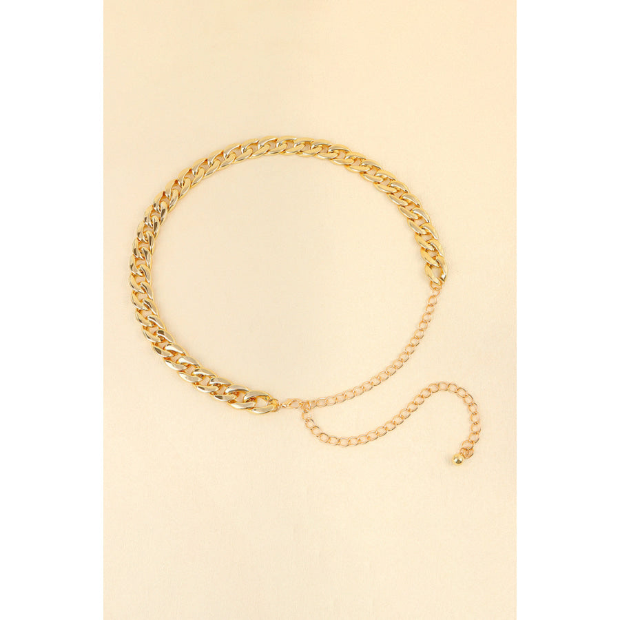 Adjustable Curb Chain Belt Gold / One Size