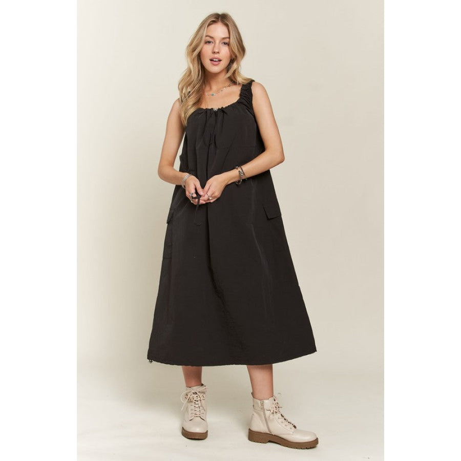 ADORA Drawstring Slit Back Cargo Dress Apparel and Accessories