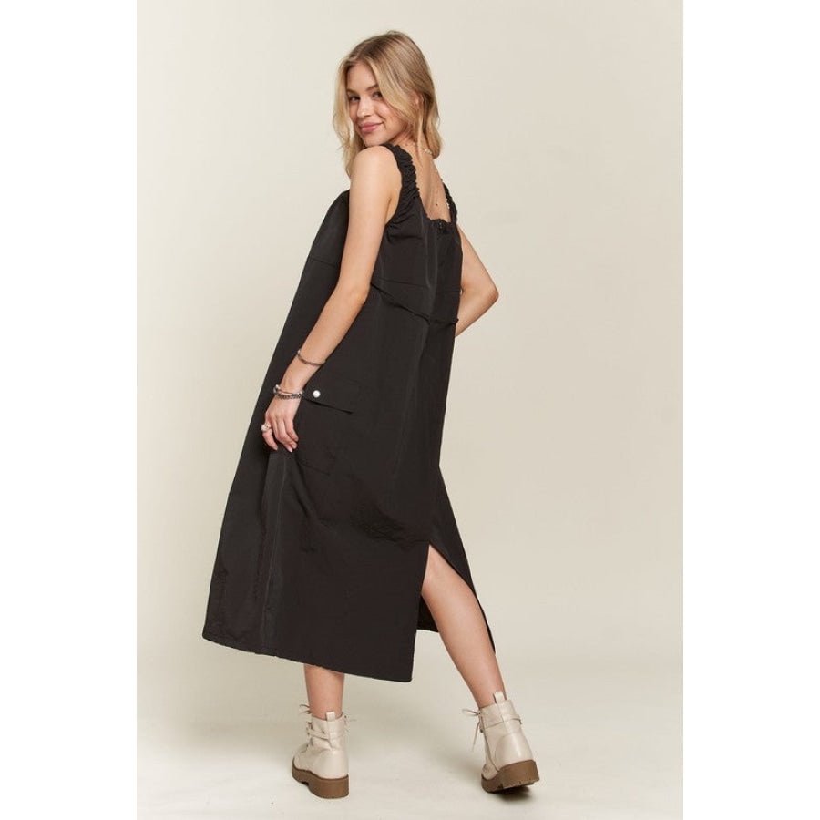 ADORA Drawstring Slit Back Cargo Dress Apparel and Accessories