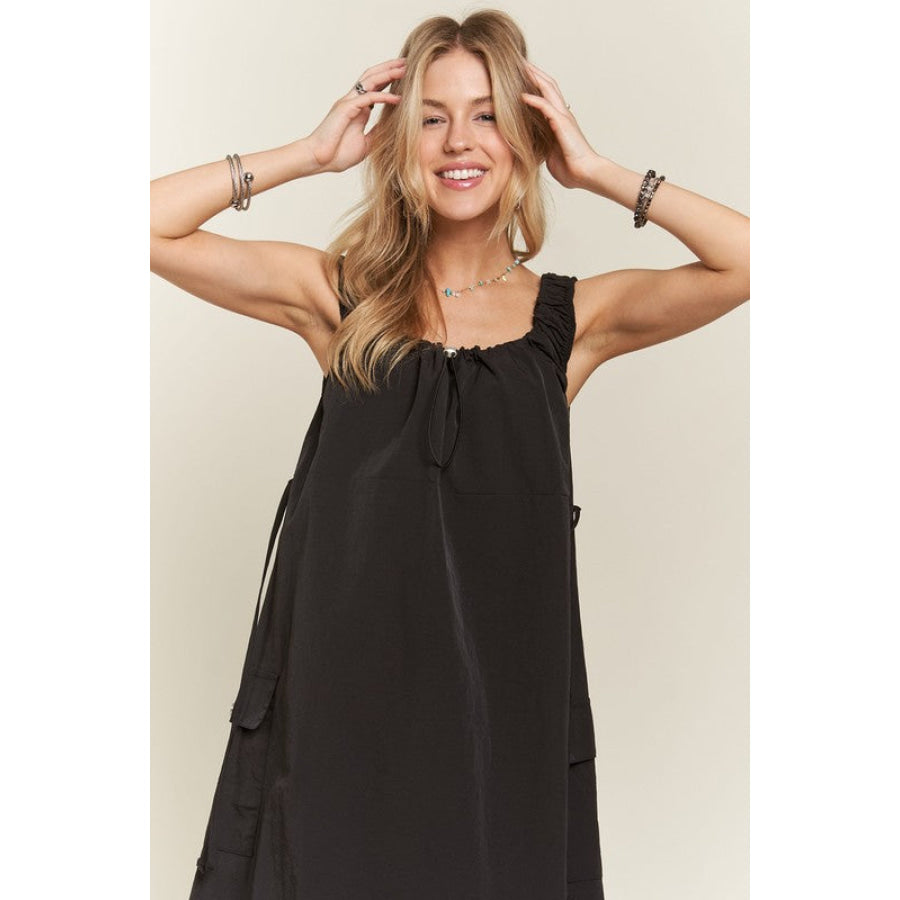 ADORA Drawstring Slit Back Cargo Dress Apparel and Accessories