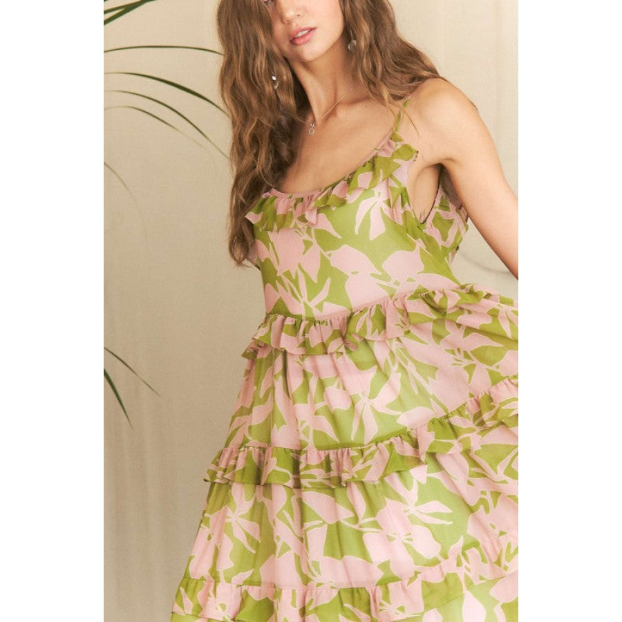 ADORA Ruffled Tiered Scoop Neck Cami Dress Apparel and Accessories