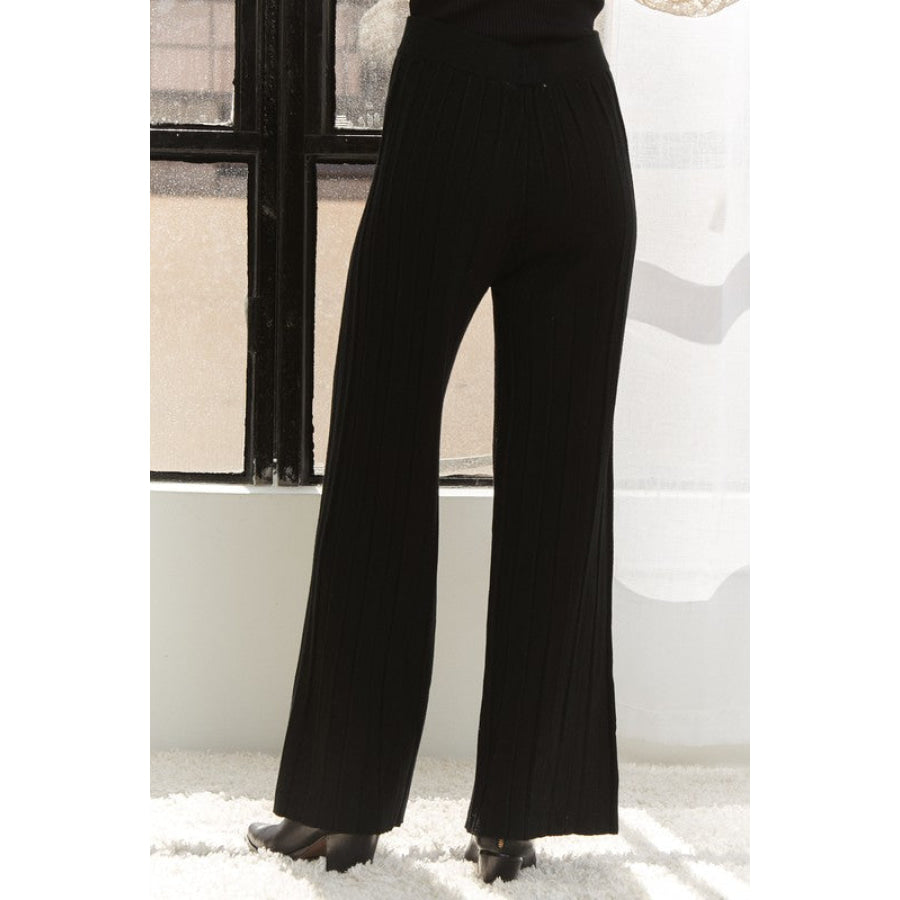 ADORA Tied Wide Leg Knit Pants Apparel and Accessories