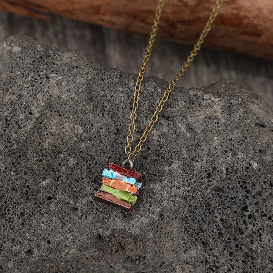 Alloy Books Pendant Necklace Multicolor / One Size Apparel and Accessories