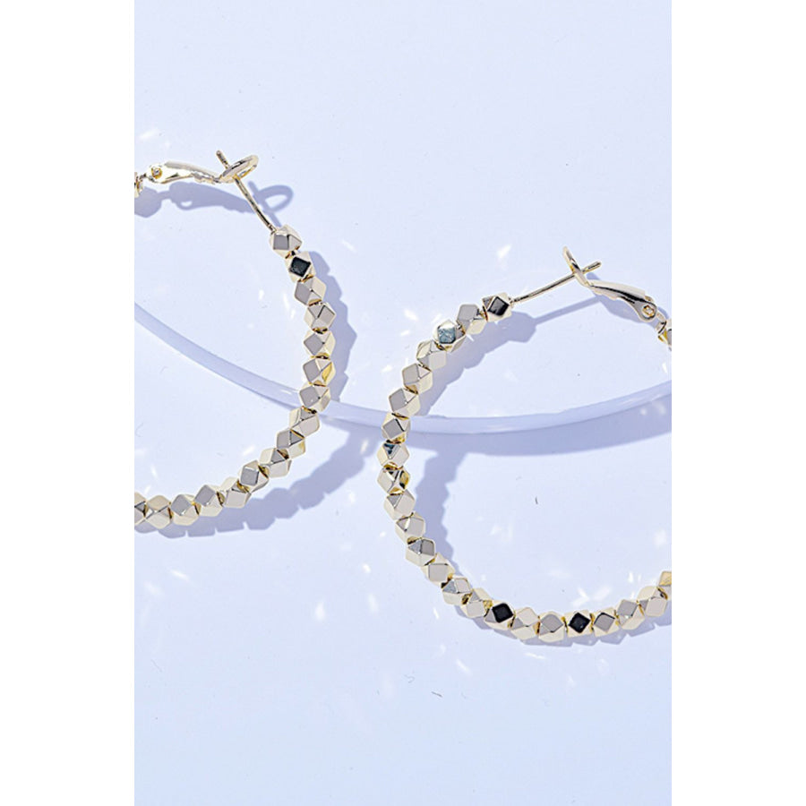 Alloy Hoop Earrings Black/Gold / One Size Apparel and Accessories
