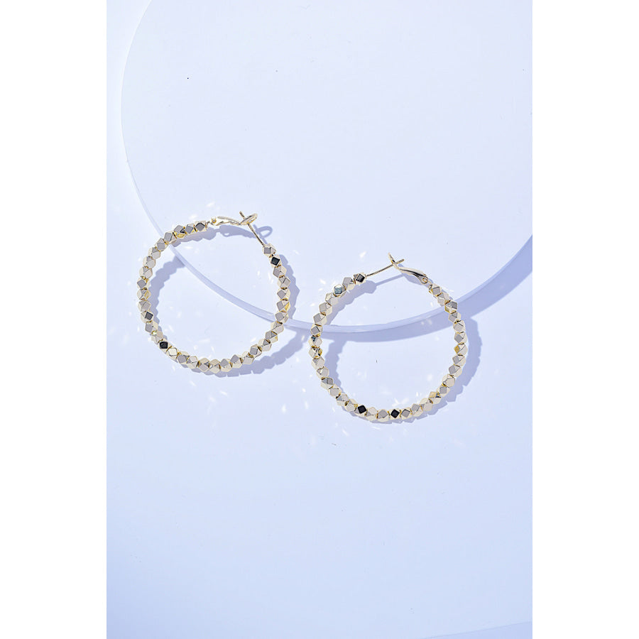 Alloy Hoop Earrings Black/Gold / One Size Apparel and Accessories